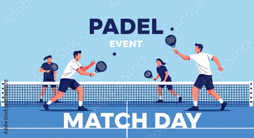 Padel Match Day Event Sports Illustration