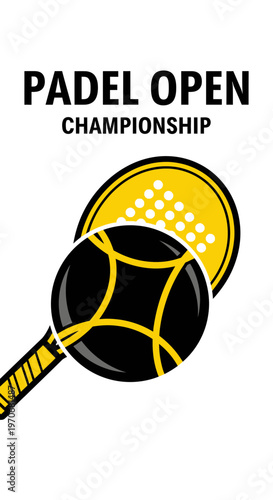 Padel Open Championship Graphic Sport Event Tennis Racquet Ball Sport