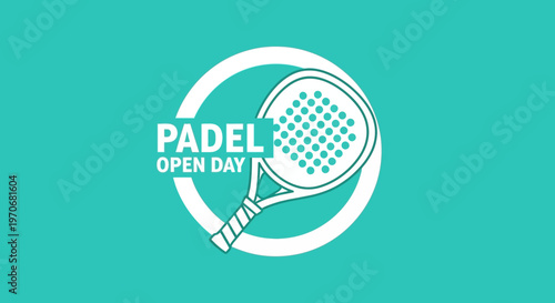 Padel Open Day Event Graphic Design With Racket Silhouette