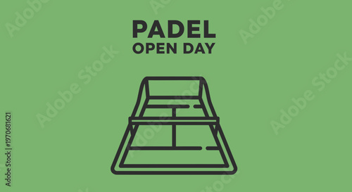 Padel Open Day Invitation Minimalist Iconographic Design