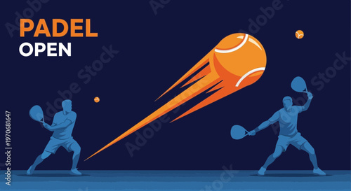 Padel Open Dynamic Action Of Players And Fast Ball