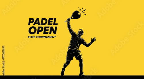 Padel Open Elite Tournament Champion Dynamic Silhouette Athlete Action Shot