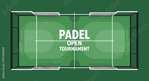 Padel Open Tournament Announcement Graphic Illustration