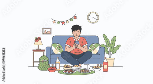 Person sitting on couch reading a book at home.