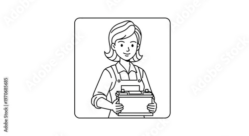 Female Mechanic Holding Car Battery, Automotive Service, Professional Auto Repair