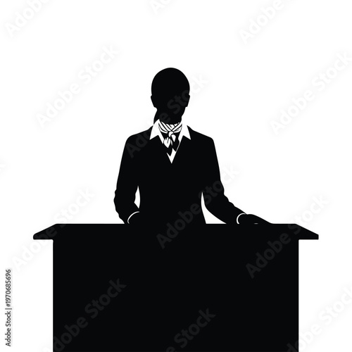 Professional Female Receptionist Silhouette