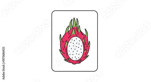 Dragon Fruit Slice Icon Vector Illustration