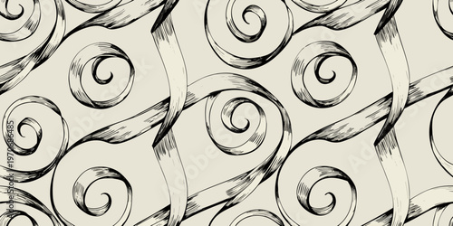 Intricate swirling lines create a seamless abstract background pattern