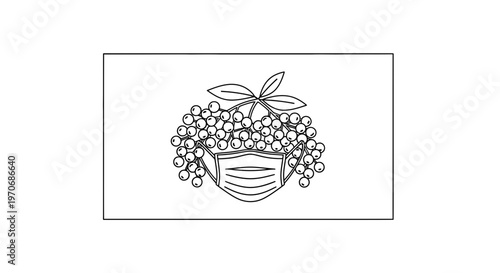 Elderberry Fruit Wearing Medical Face Mask, Protection Against Virus