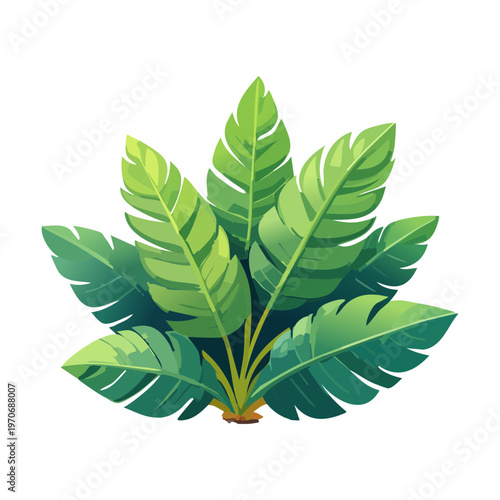 lush tropical green bush in isometric view for garden landscaping and park environment decoration element for mobile game nature scenery construction asset project
