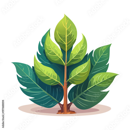 small tropical green shrub in isometric view for garden landscaping and park environment decoration element for mobile game nature scenery construction asset project