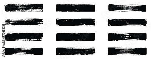 Set of rectrangle shape brush strokes. Brush vector set. Vector rectangle brush. grunge brush set.