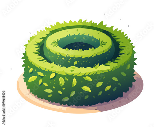 Circular green hedge for formal garden landscape design maze garden element for park architecture and topiary art for outdoor luxury property decoration