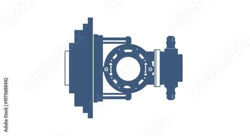 Detailed illustration of a mechanical industrial machine component.