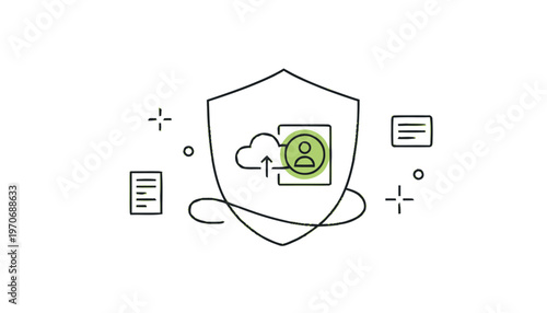 Digital Security Shield Icon Protecting Data.