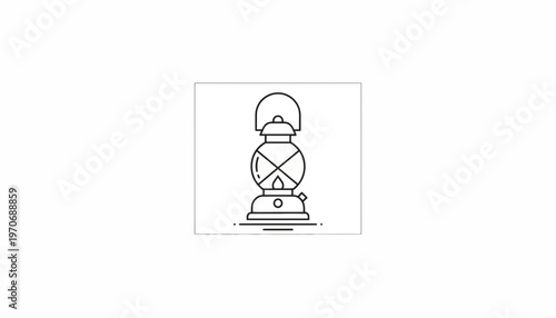 Vintage Oil Lantern Icon Vector Illustration