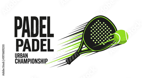 Padel Padel Urban Championship Dynamic Sport Illustration