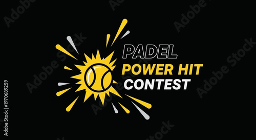 Padel Power Hit Contest Energetic Sports Graphic Design