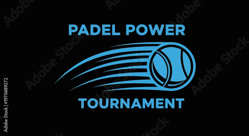 Padel Power Tournament Dynamic Ball Graphic With Streaking Lines