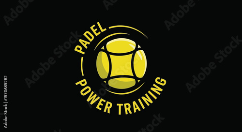 Padel Power Training Logo Emblem Sport Fitness Concept Design