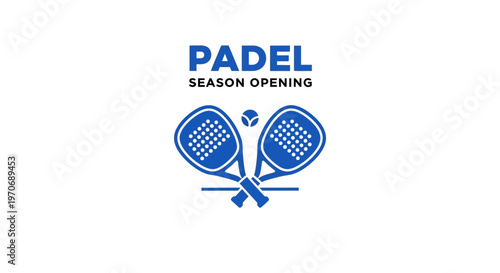 Padel Season Opening Announcement Graphic With Crossed Rackets And Ball