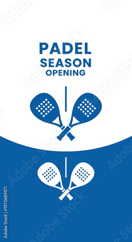 Padel Season Opening Announcement Graphics With Crossed Rackets