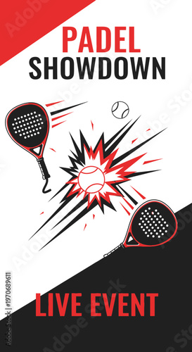 Padel Showdown Dynamic Illustration For Sporting Events Live Competition Graphics