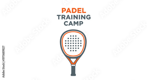 Padel Training Camp Graphic With Racquet Illustration