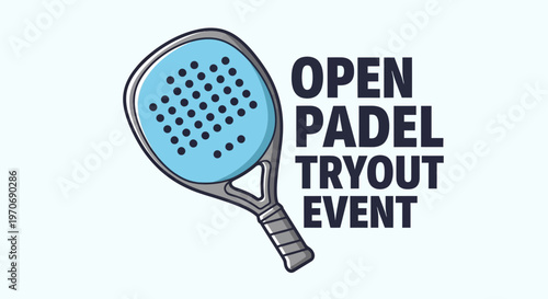 Padel Tennis Racquet For Open Tryout Event Announcement Sport