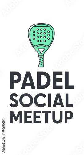 Padels Social Gathering: A Vibrant Illustration for Sports Club Event Promotions Advertising