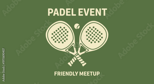 Padle Event Invitation Design Featuring Two Crossed Paddles and a Ball