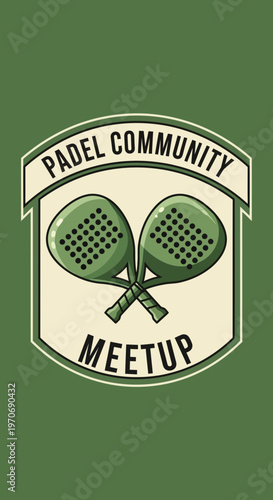 Padle Community Meetup Logo Design: Modern Emblem for Sports and Social Gathering