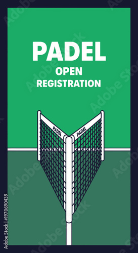 Padel Tournament Advertisement: Open Registration for Athletic Competitions and Sports Events