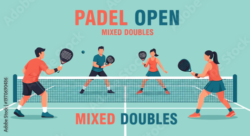 Padle Open Mixed Doubles Tournament Featuring Dynamic Athletes Playing