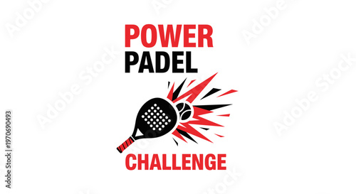 Power Padel Challenge: Dynamic Logo Design Illustrating Game Energy and Athleticism