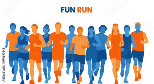 People Enjoying a Group Fun Run, Perfect for Health, Fitness, and Community Events