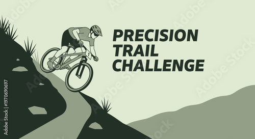 Precision Mountain Biking Trail Challenge Depicting An Adventurous Athlete Performance