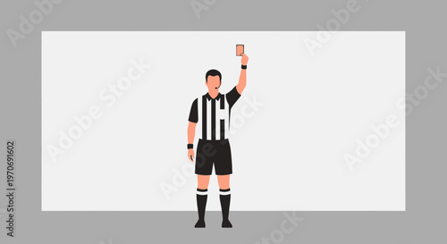Referee Shows Penalty Card Signaling Offense in Sport Game, Decision, Warning, Sport