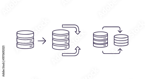 Database Diagram Illustrating Data Transfer and Synchronization Processes.