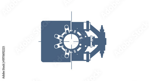 Detailed Top View of a Mechanical Engineering Component.