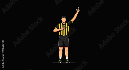 Referee Signals Victory Or A Point Being Awarded In Sports Competition