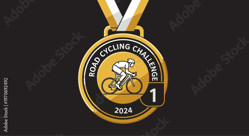 Road Cycling Challenge Gold Medal Award Victory 2024