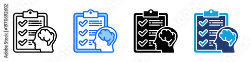 Personality Test Icon Set Multi Style Vector Illustration