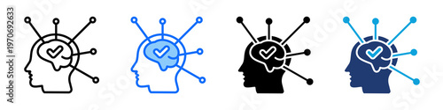 Mind Evaluation Icon Set Multi Style Vector Illustration
