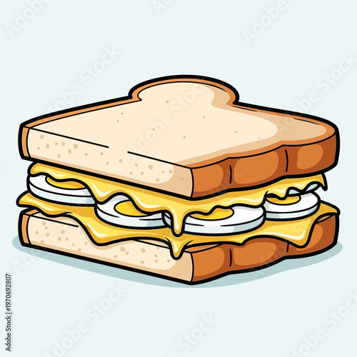 A cartoon illustration of a sandwich.