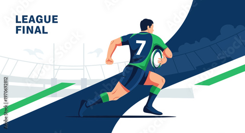 Rugby Championship Game Excitement Dynamic Action Illustration