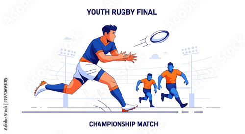 Rugby Players Competing In A Championship Final Depicting Dynamic Sport Action Scene