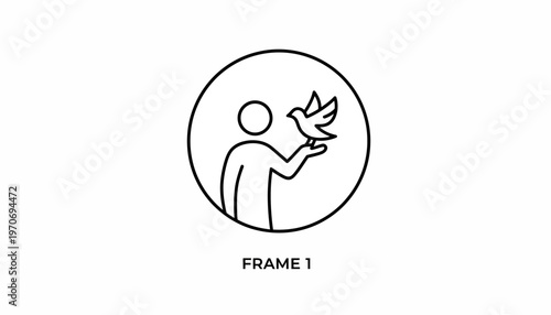 Person holding a bird, symbol of freedom, peace, and hope