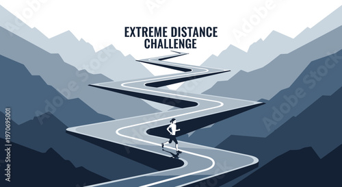Runner Embarking On A Challenging Journey Across Winding Mountain Pass Ahead
