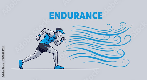 Runner Demonstrating Endurance Against The Wind In A Dynamic And Energetic Illustration